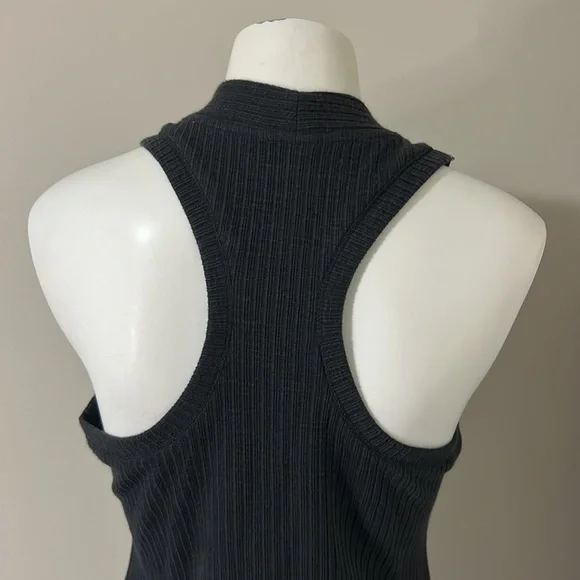 Daily Practice by Anthropologie Ribbed Midi Dress Black Pullover Sz XS NEW - Picture 12 of 14